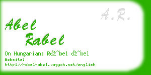abel rabel business card